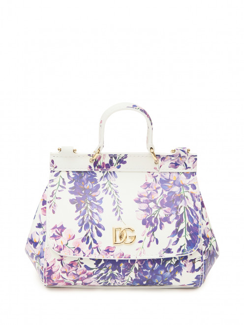 Кожаная сумка с цветочным узором Dolce & Gabbana - Общий вид