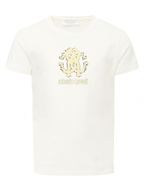 Трикотажная футболка с принтом Roberto Cavalli - Общий вид