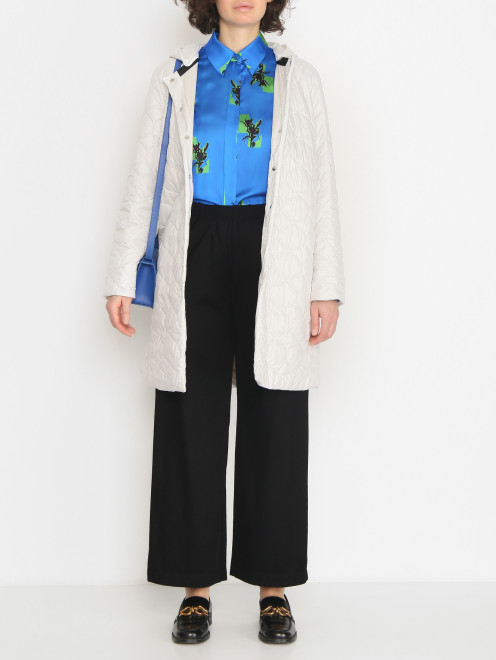 Удлиненная стеганая куртка с капюшоном Marina Rinaldi - МодельОбщийВид