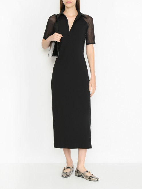 Комбинированное платье с V-образным вырезом Max Mara - МодельОбщийВид
