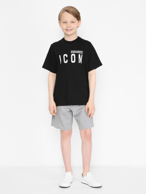 Футболка из хлопка с логотипом Dsquared2 - МодельОбщийВид