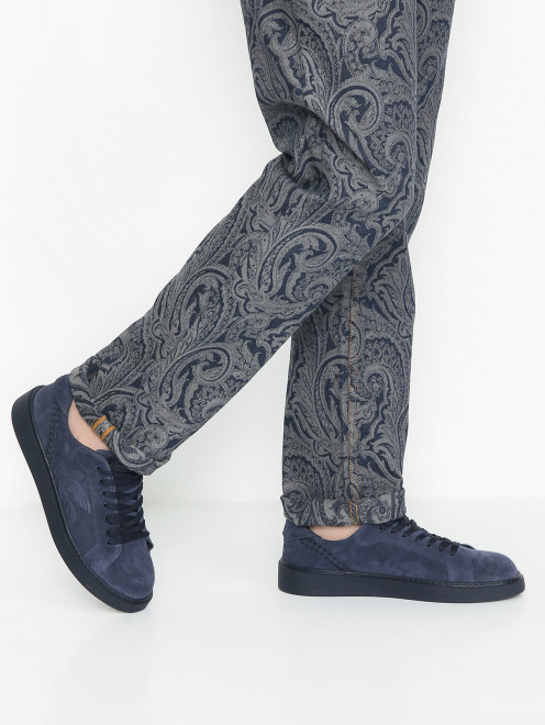 Кеды из замши на шнурках Etro - МодельВерхНиз