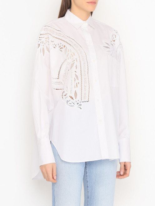 Блуза из хлопка с вышивкой Ermanno Scervino - МодельВерхНиз
