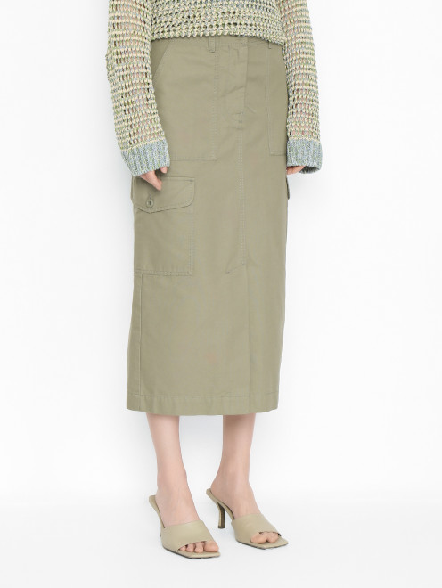 Юбка из хлопка с карманами Weekend Max Mara - МодельВерхНиз