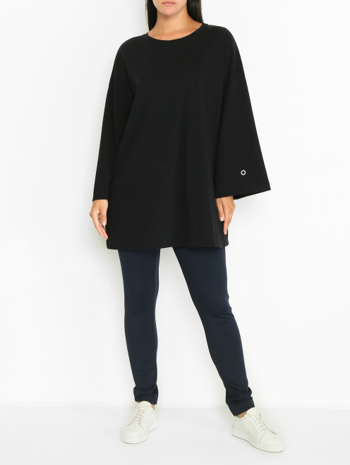 Блуза из смешанного хлопка с разрезами Marina Rinaldi - МодельОбщийВид