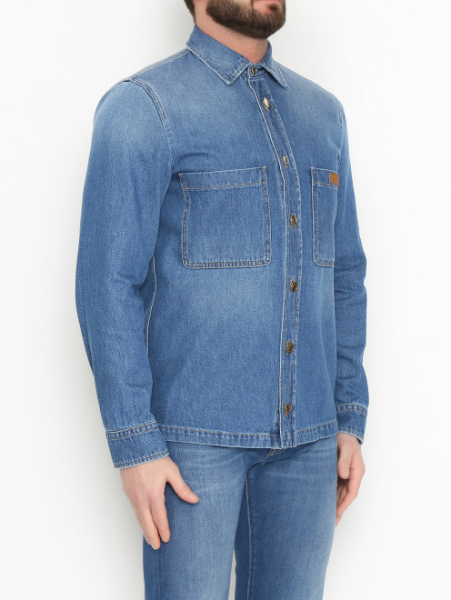 Рубашка из денима с карманами Jacob Cohen - МодельВерхНиз