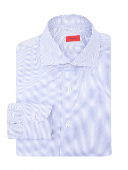 Рубашка из смешанного хлопка с узором полоска Isaia - Общий вид