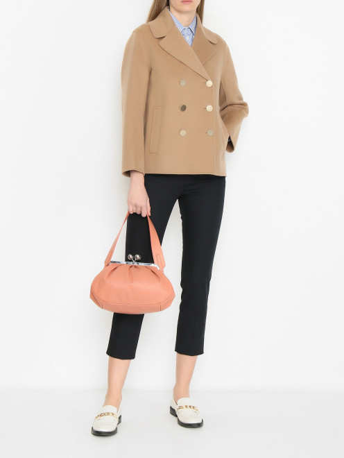 Сумка из гладкой кожи Weekend Max Mara - МодельОбщийВид