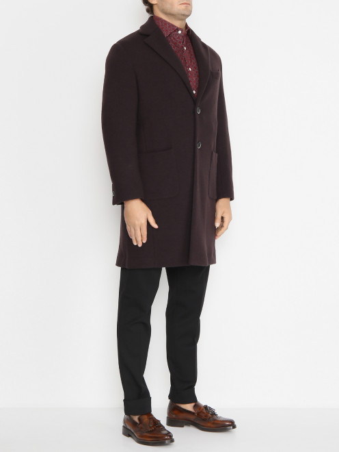 Удлиненное пальто из шерсти с карманами Barena - МодельВерхНиз