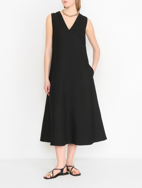 Платье-макси с V-образным вырезом Weekend Max Mara - МодельВерхНиз