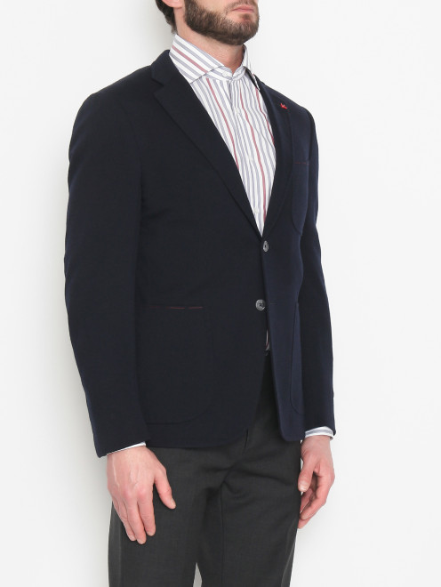 Трикотажный пиджак с накладными карманами Isaia - МодельВерхНиз