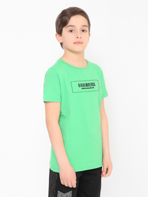 Футболка из хлопка с логотипом Bikkembergs - МодельВерхНиз