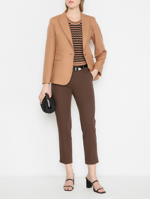 Зауженные брюки из хлопка Weekend Max Mara - МодельОбщийВид