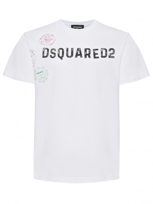 Футболка из хлопка с логотипом Dsquared2 - Общий вид