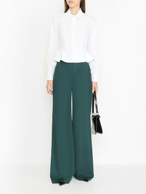 Блуза из хлопка с баской Max Mara - МодельОбщийВид