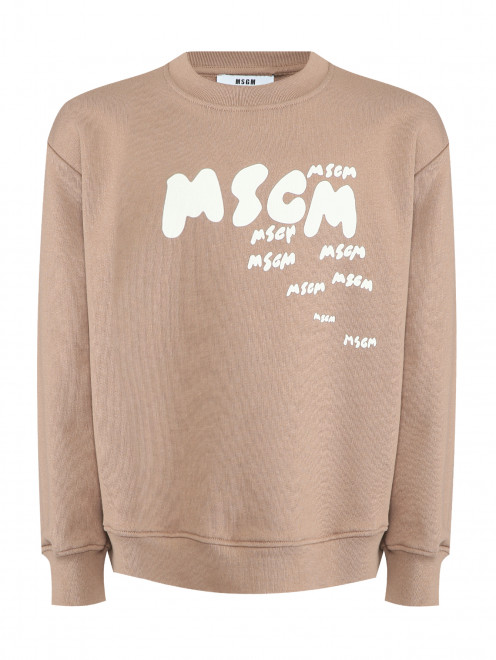 Толстовка из хлопка с принтом MSGM - Общий вид