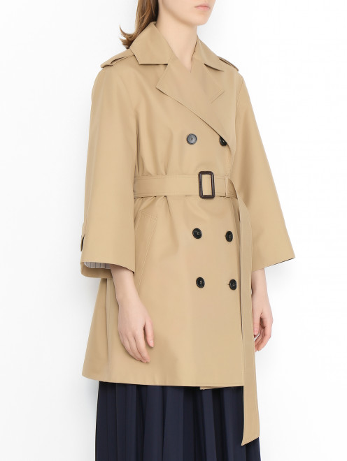 Плащ из смешанного хлопка с поясом Weekend Max Mara - МодельВерхНиз