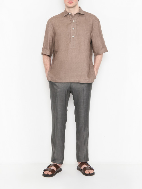 Брюки из хлопка с узором Doriani Cashmere - МодельОбщийВид