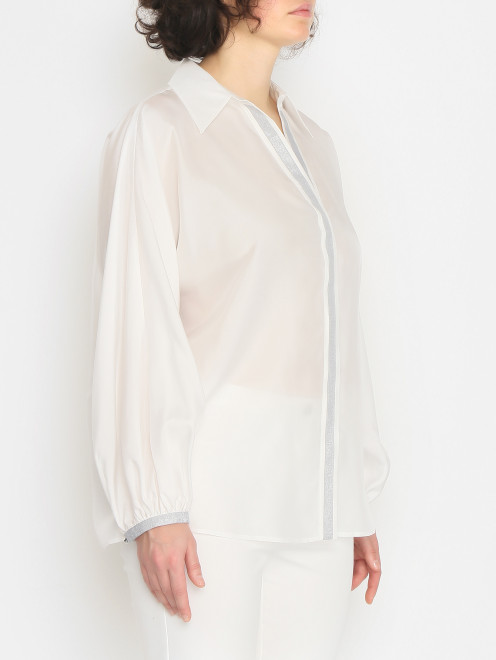 Блуза из шелка с V-образным вырезом Marina Rinaldi - МодельВерхНиз