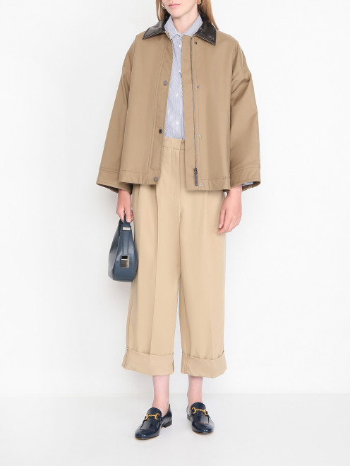 Брюки из хлопка с подворотами Weekend Max Mara - МодельОбщийВид