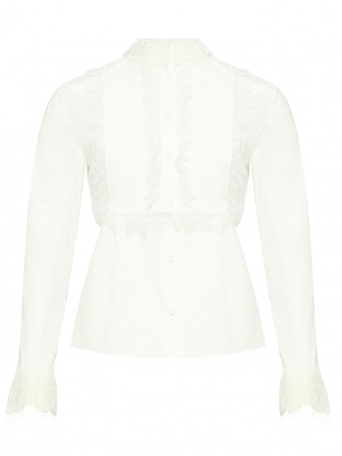 Блуза из хлопка с кружевной отделкой Alberta Ferretti - Общий вид
