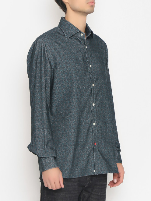 Вельветовая рубашка из хлопка с узором Isaia - МодельВерхНиз