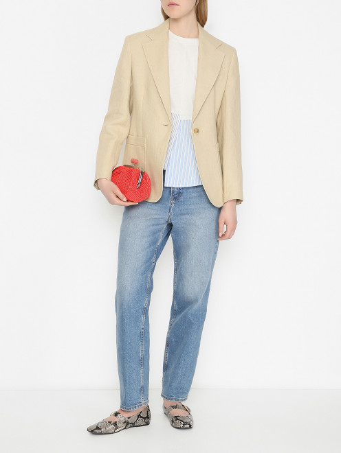 Блузка из хлопка с акцентной баской Weekend Max Mara - МодельОбщийВид