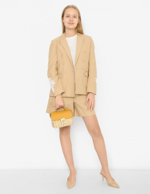 Жакетк из хлопка с кружевом Ermanno Scervino Junior - МодельОбщийВид