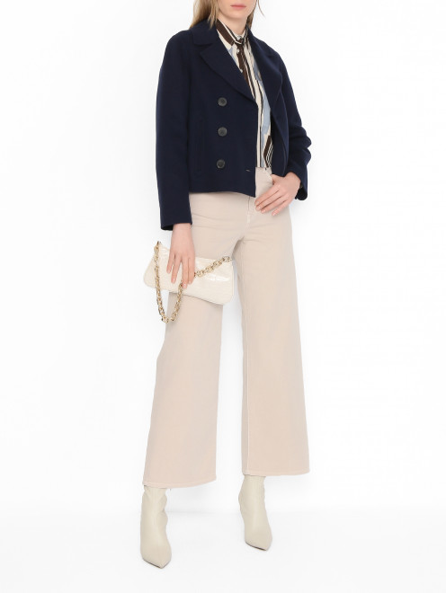Двубортное полупальто из шерсти Weekend Max Mara - МодельОбщийВид