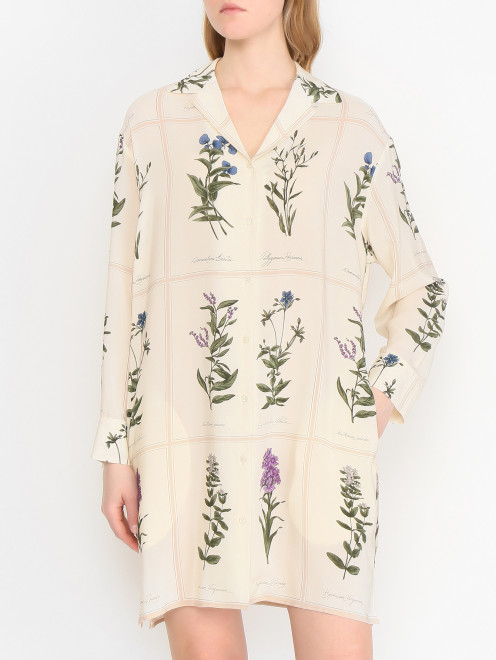 Платье-мини из шелка с узором Weekend Max Mara - МодельВерхНиз