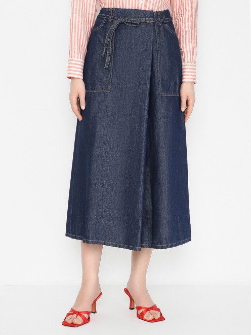 Юбка из денима с разрезами Weekend Max Mara - МодельВерхНиз