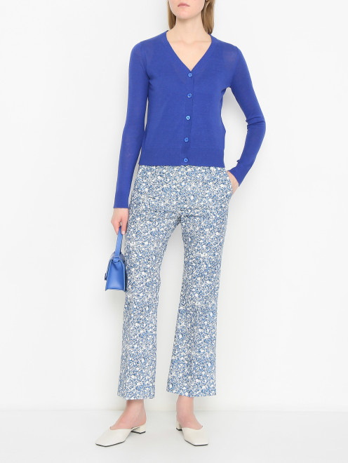 Брюки-клеш из хлопка с узором Weekend Max Mara - МодельОбщийВид