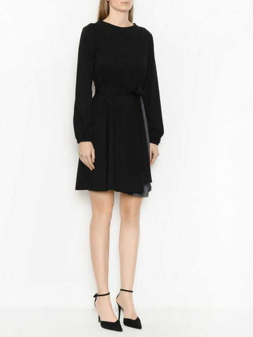 Платье трикотажное со вставками плиссе Weekend Max Mara - МодельВерхНиз