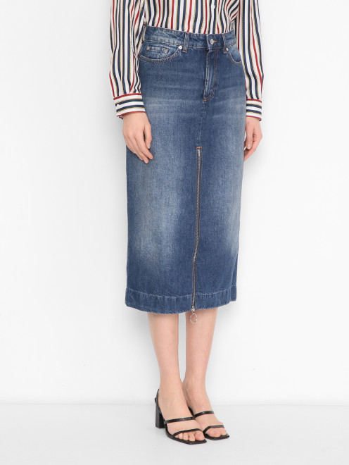 Юбка из денима на молнии 7 For All Mankind - МодельВерхНиз