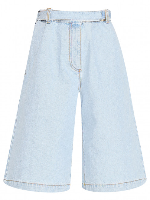Джинсовые широкие шорты из хлопка Etro - Общий вид