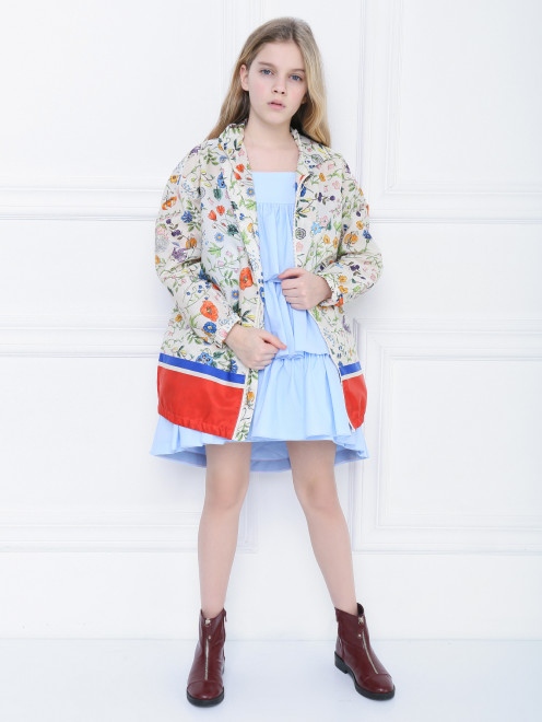 Куртка ветрозащитная с цветочным узором Gucci - МодельОбщийВид