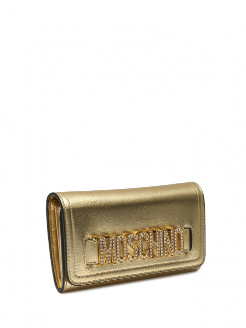 Кошелек из кожи с кристаллами на цепочке Moschino - Обтравка1