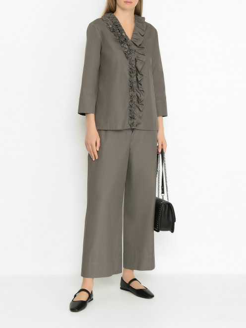 Хлопковые брюки на резинке Max Mara - МодельОбщийВид