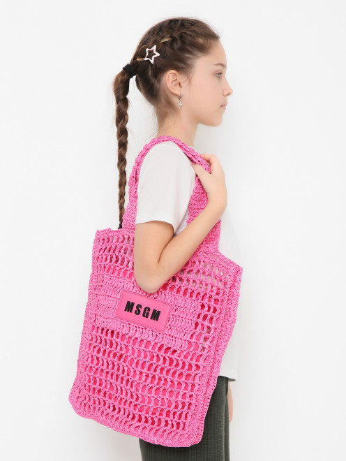 Плетеная сумка с логотипом MSGM - МодельВерхНиз