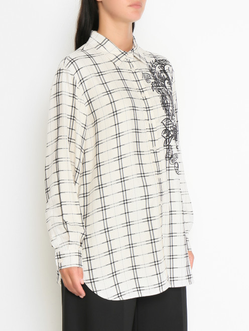 Рубашка с узором и вышивкой Marina Rinaldi - МодельВерхНиз