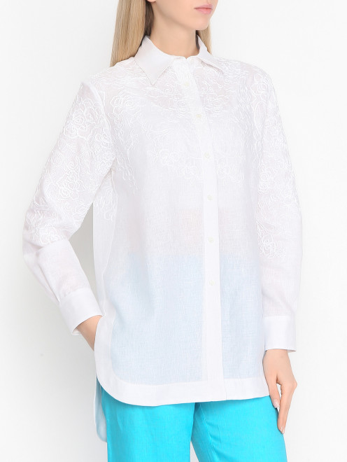 Блуза из льна с вышивкой Ermanno Scervino - МодельВерхНиз