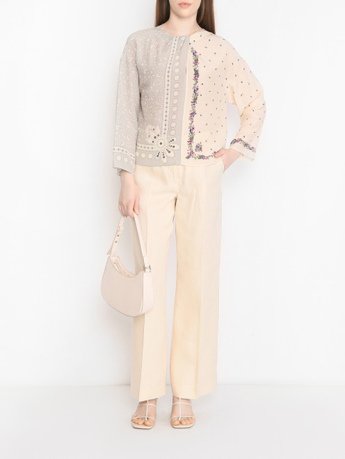 Блузка из шелка с узором Weekend Max Mara - МодельОбщийВид