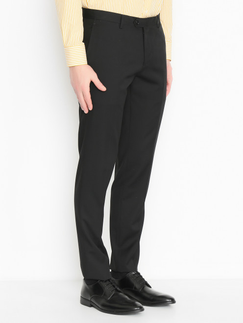 Однотонные брюки из шерсти LARDINI - МодельВерхНиз