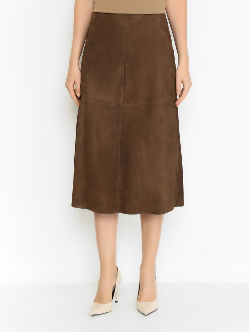 Юбка-миди из замши Max Mara - МодельВерхНиз