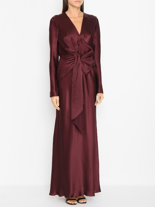 Платье-макси с декоративной драпировкой Alberta Ferretti - МодельВерхНиз
