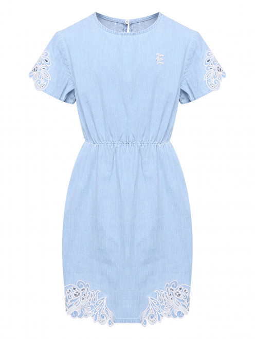 Платье из денима с шитьем Ermanno Scervino Junior - Общий вид
