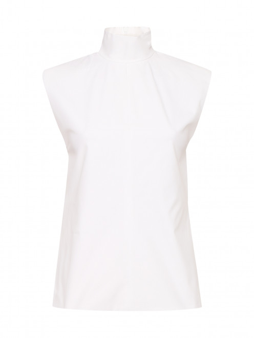 Минималистичная блуза из хлопка с подплечниками Sportmax - Общий вид