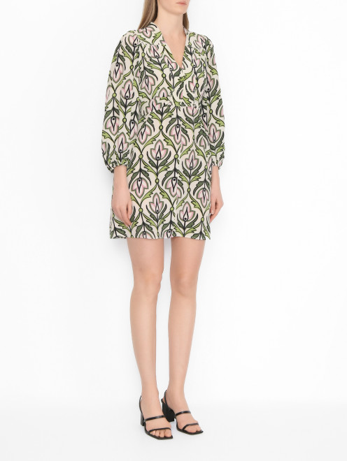 Платье-мини из шелка с поясом Weekend Max Mara - МодельВерхНиз