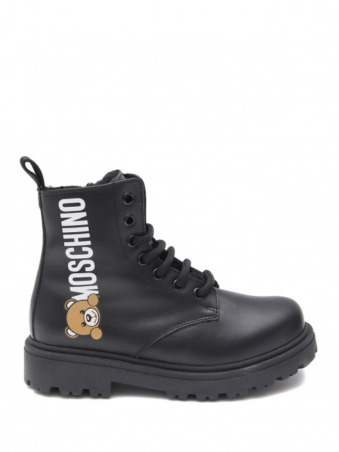Высокие ботинки из кожи Moschino - Обтравка1