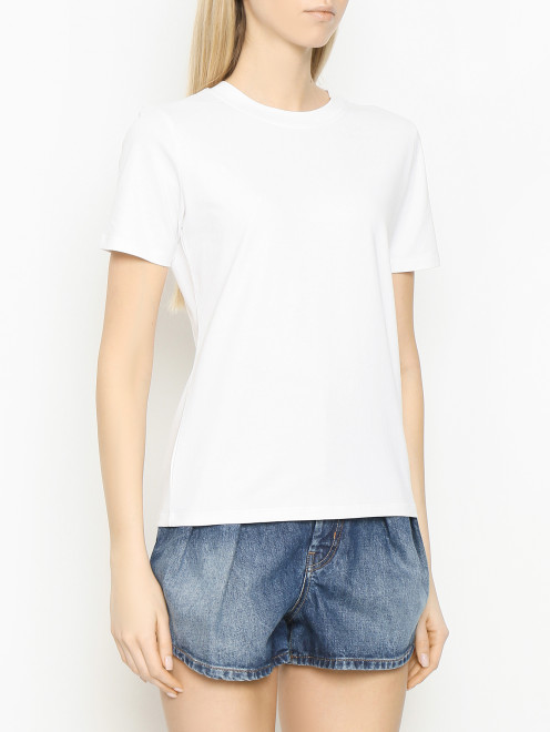 Однотонная футболка из хлопка Sportmax - МодельВерхНиз